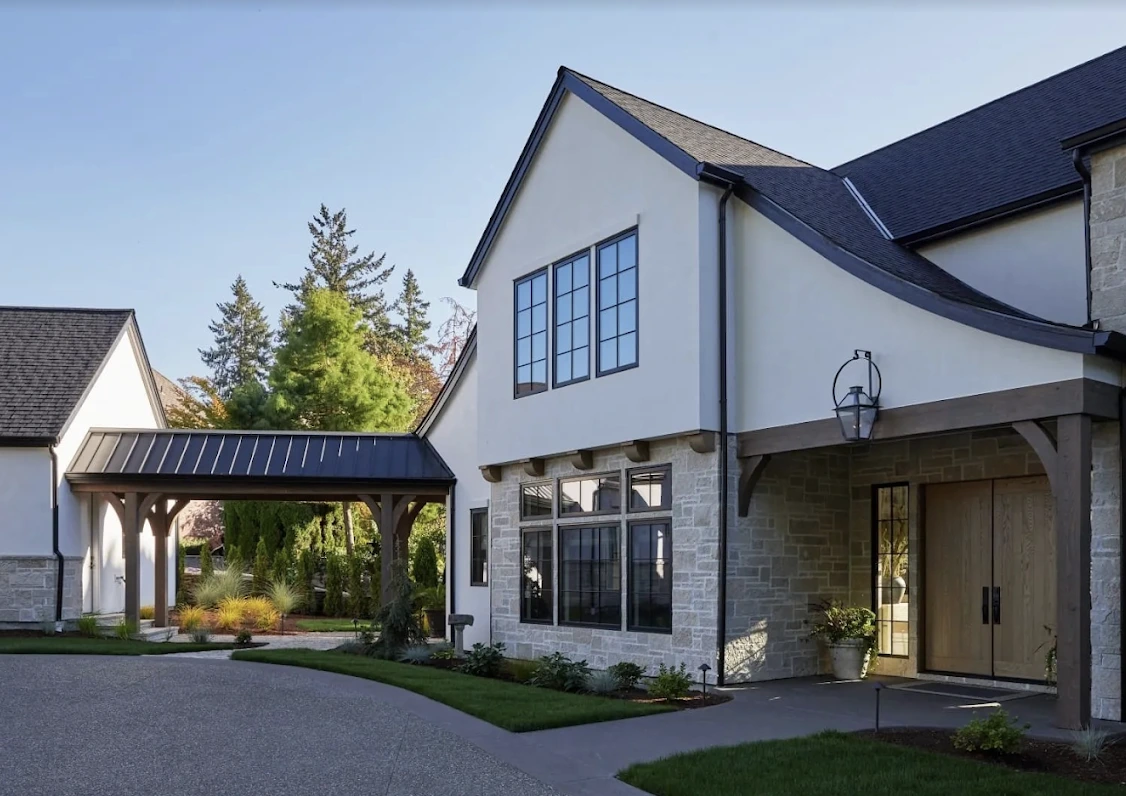 Luxury estate home with premium stucco exterior in Westlake Hills