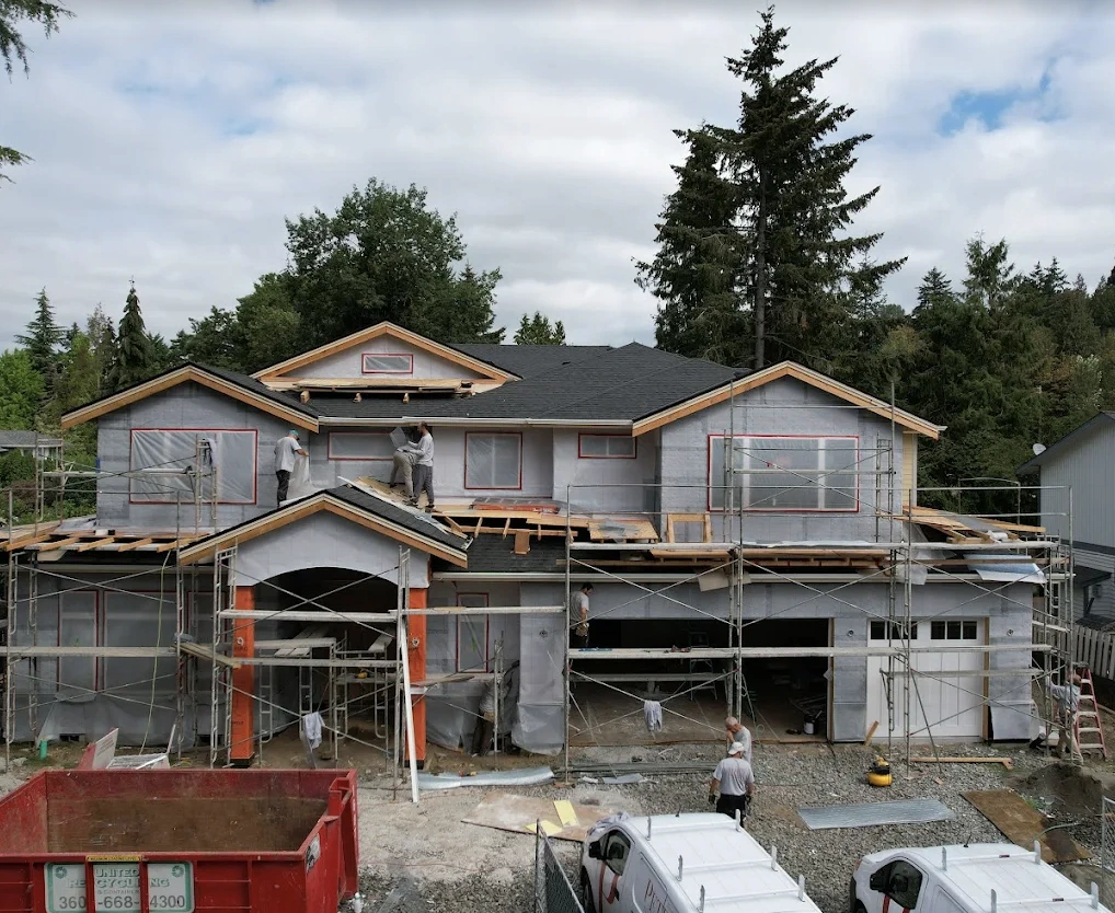New residential development with stucco exteriors